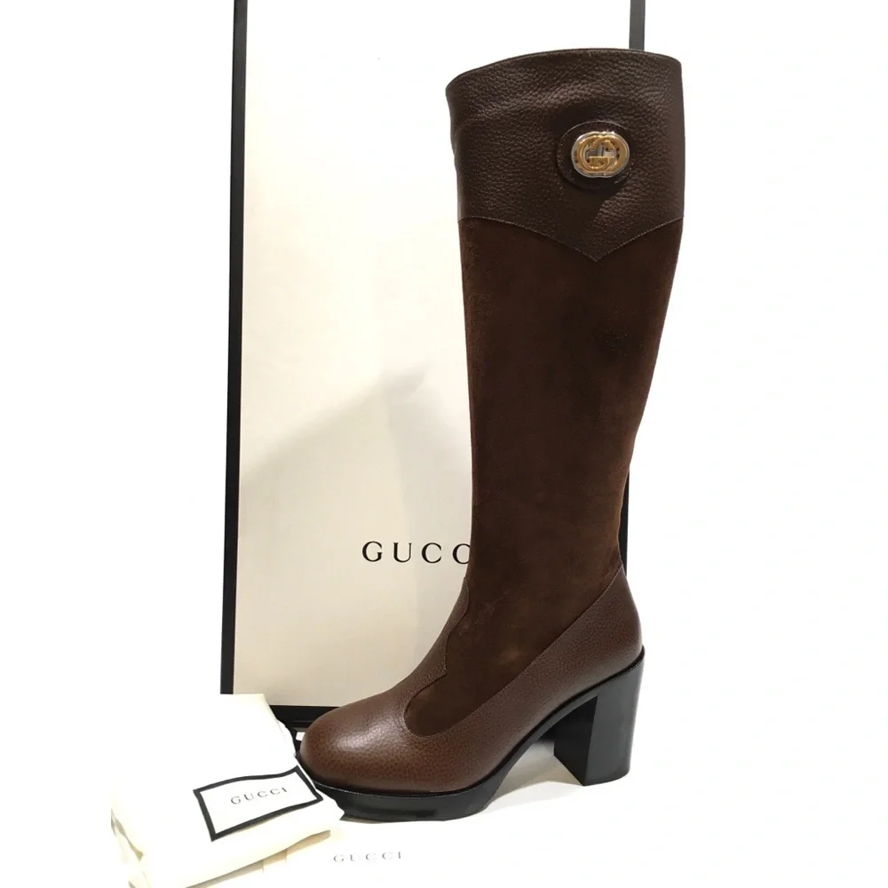 Gucci Brown Heeled Boots - Picture 6 of 10